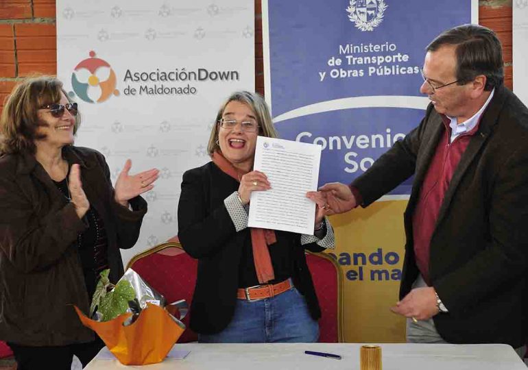 Ministerio de Transporte suscribió convenio social con Asociación Down de Maldonado por casi 6 millones de pesos