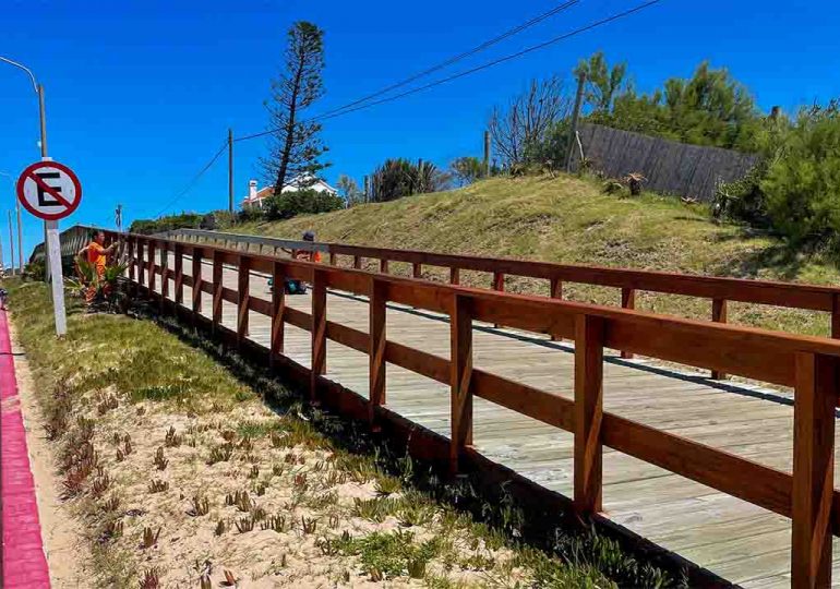 En Piriápolis, pintan pasarelas y retiran árboles caídos