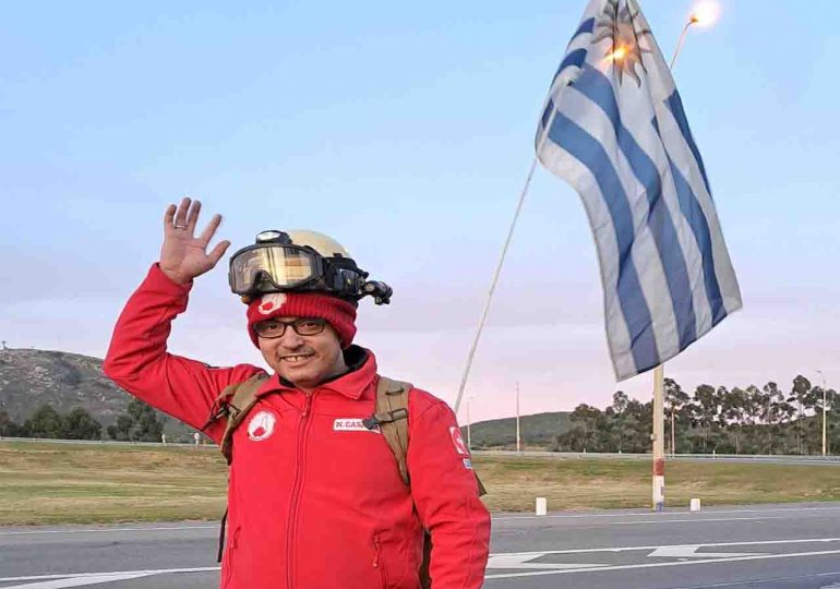 Voluntario de Búsqueda y Rescate camina a Montevideo para pedir apoyo al Presidente