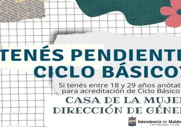 Dirección de Género convoca a inscripciones para culminar el Ciclo Básico