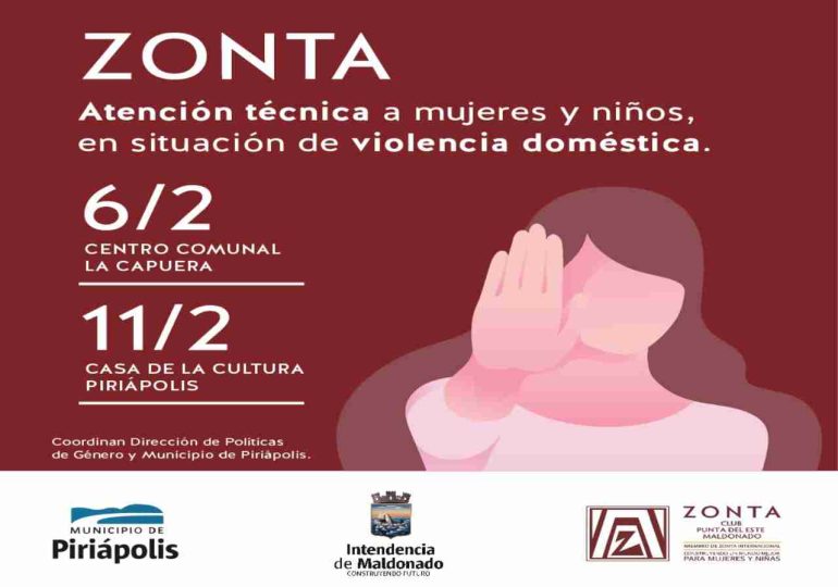 ZONTA y Municipio de Piriápolis ofrecen apoyo psicológico y legal con agenda previa