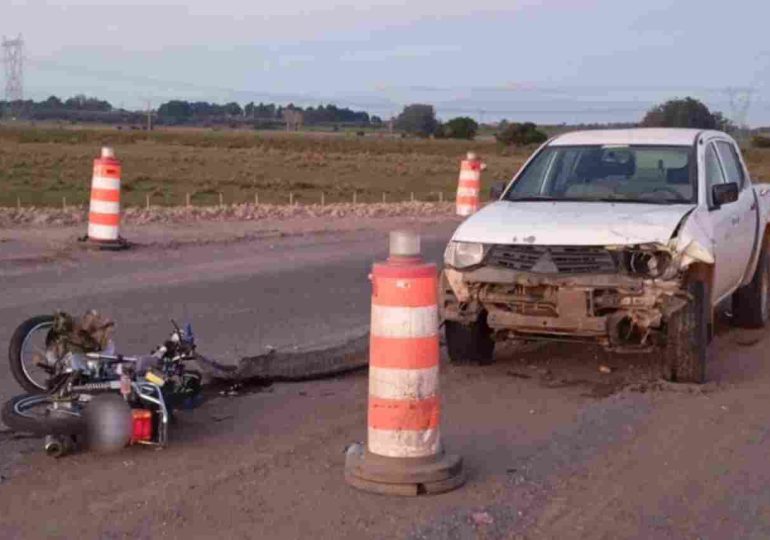 Un fallecido tras siniestro entre moto y camioneta en Ruta 9