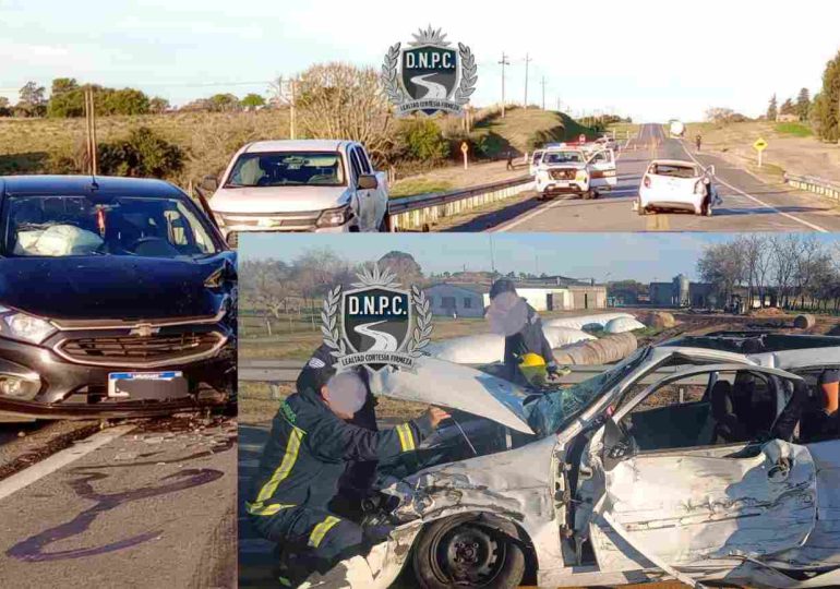 Choque múltiple en Ruta 1 dejó dos mujeres heridas