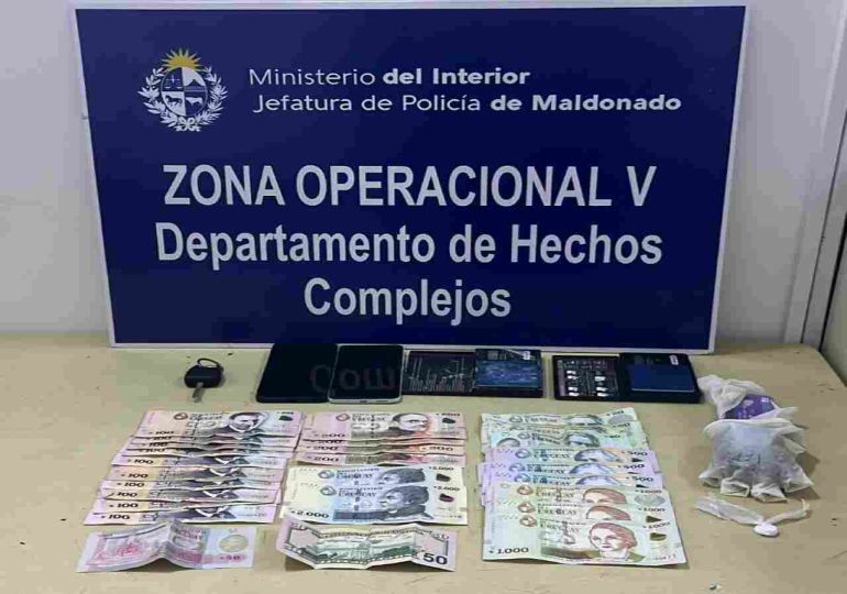 Dos personas detenidas por estafas con billetes falsos en Maldonado