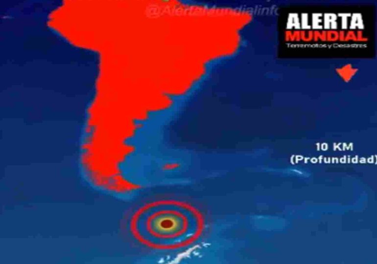 Sismo de magnitud 7,5 sacude el Pasaje de Drake, entre la Antártida y el Cabo de Hornos
