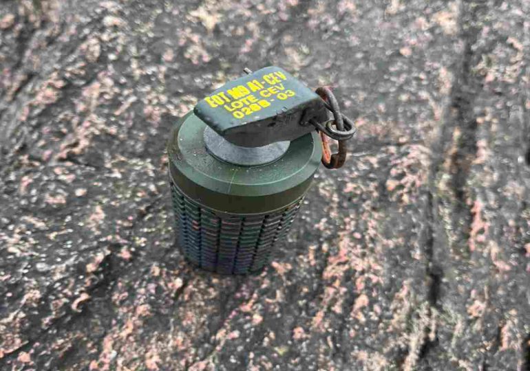 Hallan granada de mano en la costa de Piedra del Chileno