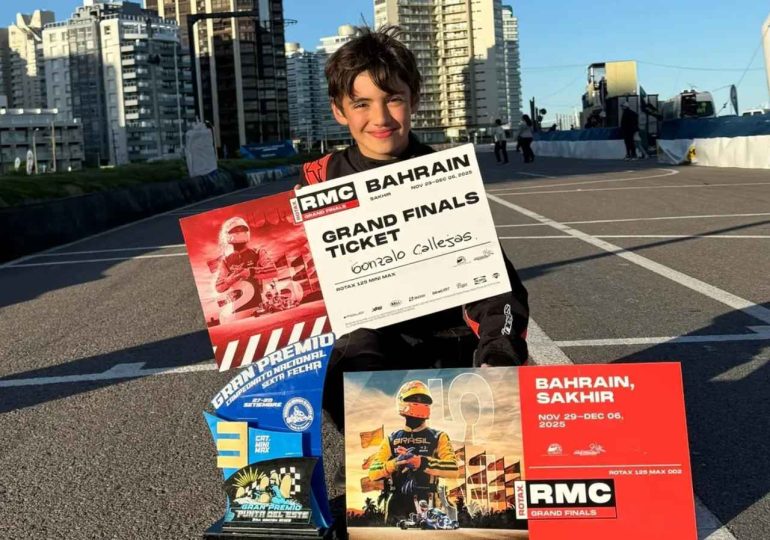 Gonzalo Callejas, de Piriápolis, clasificó al Mundial de Karting en Bahréin