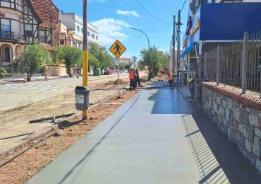 Piriápolis avanza con la construcción de nuevas veredas en Avenida Piria