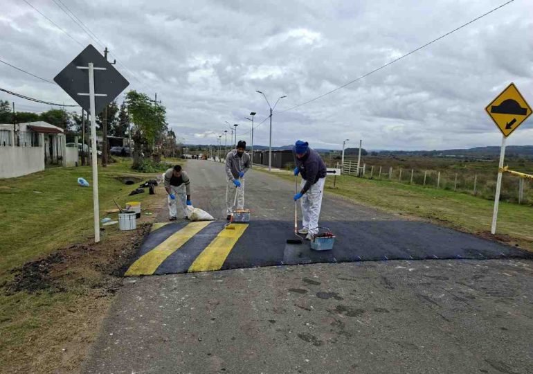 Nuevas lomadas y colocación de cartelería en kilómetro 110