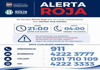 Municipio de Solís Grande exhorta a extremar las medidas de prevención por la Alerta Roja