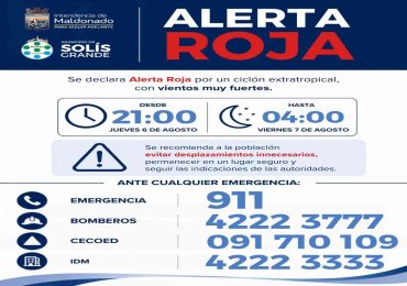 Municipio de Solís Grande exhorta a extremar las medidas de prevención por la Alerta Roja