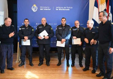 Jefatura de Policía de Maldonado reconoció a los funcionarios ascendidos en el presente año policial