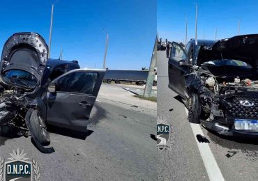 Cinco personas lesionadas tras un choque frontolateral en Ruta 1